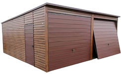 GARAŻ BLASZANY 6x5,8m 2x Brama uchylna + drzwi ID115