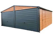 GARAŻ BLASZANY 6x6m 2x Brama drzwi + rynny ID122