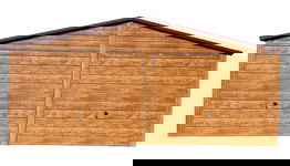 Garaż Blaszany 6x6m 2x Brama uchylna - 2x Okno - Jasny orzech ID552
