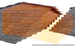 Garaż blaszany 6x6m - Brama uchylna - drzwi - 2x okno - rynny ID810