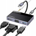 Hub USB-C 5 w 1 ORICO: HDMI, VGA, USB 3.0, PD 100 W, Jack 3,5 mm