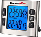 ThermoPro TM02 Minutnik z Podwójnym Stoperem, Duże Cyfry LCD