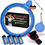 Hula Hop WELLRELAXX - Pasek Fitness, 113 cm Niebieski.