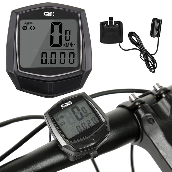 Licznik rowerowy wodoodporny prędkościomierz z lcd - Czarny