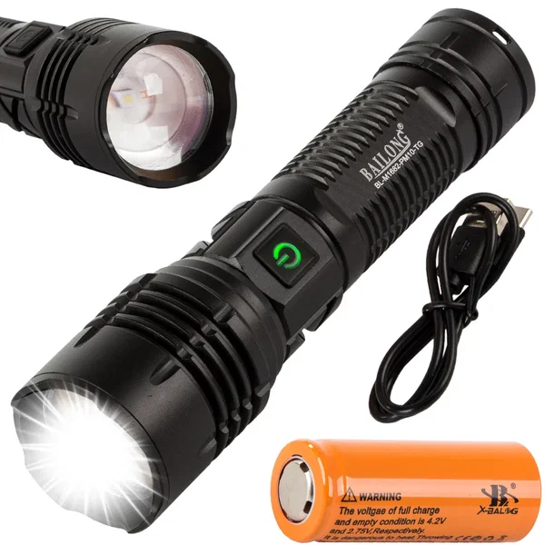 Latarka taktyczna Bailong mocna LED PM10-TG zoom