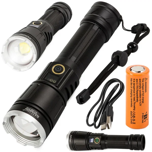 Latarka taktyczna wojskowa Bailong LED XHP160 Zoom