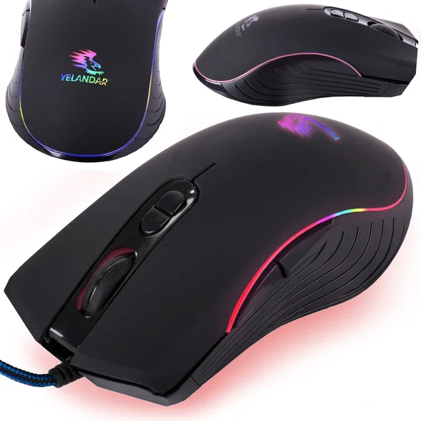 Mysz optyczna przewodowa komputerowa do laptopa PC RGB gamingowa Verk Group mode