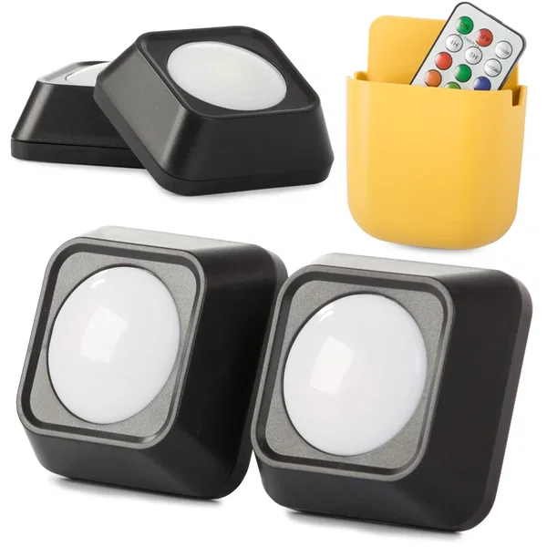Lampka bezprzewodowa lampa nocna RGB LED z pilotem 2 sztuki