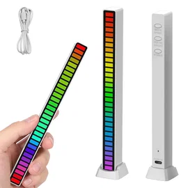 Ledy usb reakcja na dźwięk multikolor neon listwa rgb led mruga 18 trybów - Biał