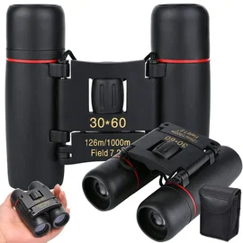 Lornetka 30x60 kompaktowa turystyczna etui myśliwska survival noc dzień - Czarny
