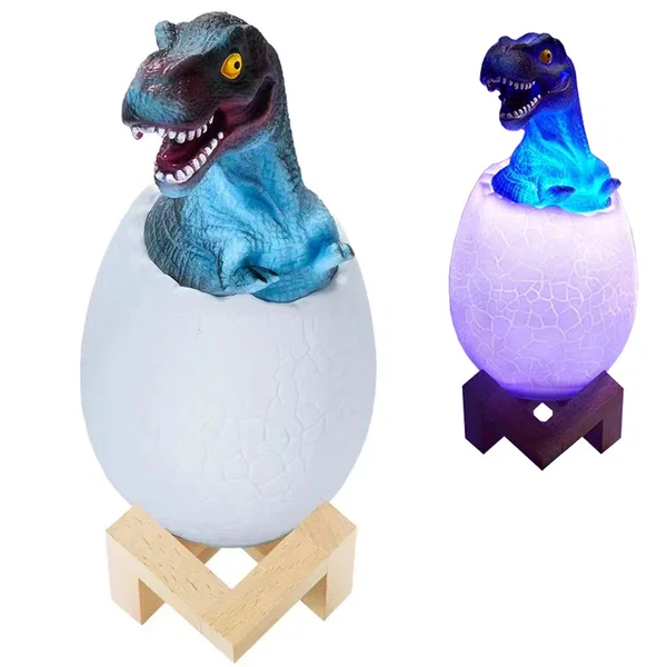 Lampka nocna dinozaur tyranosaur jajko RGB LED dla dzieci