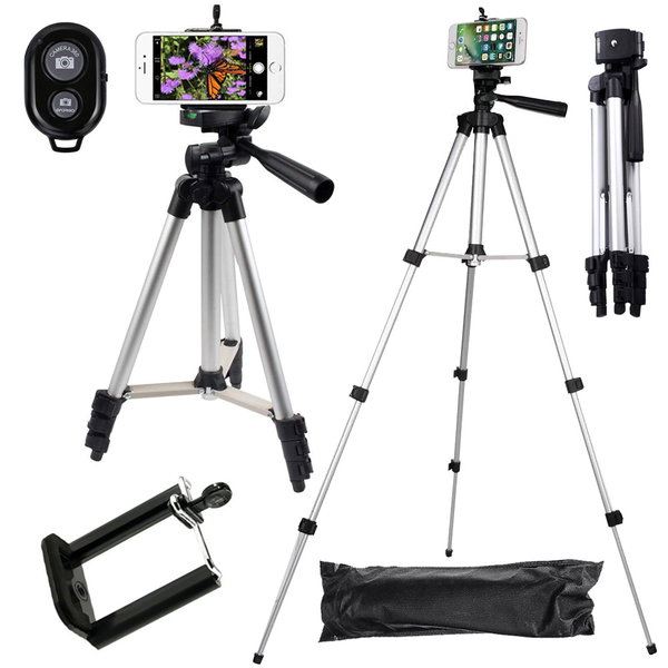 Statyw tripod z pilotem Bluetooth i uchwytem na telefon dla wygodnych zdjęć