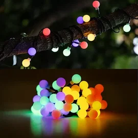 Girlanda solarna 50 LED 12m małe mleczne kulki RGB Aigostar do dekoracji ogrodu