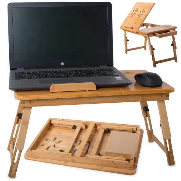 Stolik bambusowy pod laptopa do łóżka Verk Group model 267732414 dla wygody użyt