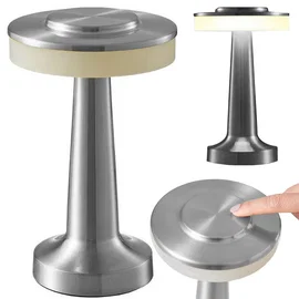Lampka nocna stołowa dotykowa lampa 3 stopniowa do sypialni bezprzewodowa - Sreb