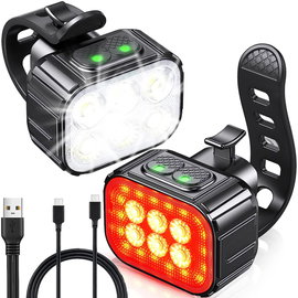 Lampka rowerowa led zestaw tył przód usb na rower na kierownice akumulator - Cza