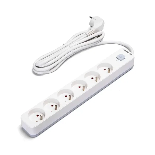 Listwa przedłużacz 6-gniazdowy z wyłącznikiem 3m MAX.3680W