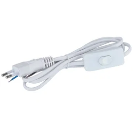 Kabel biały 1,5 m z przełącznikiem 2x0,75 m praktyczny i wygodny