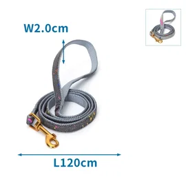 Smycz dla psa W2.0 długości 120 cm w kolorze szaro-czarnym zapewniająca wygodę i