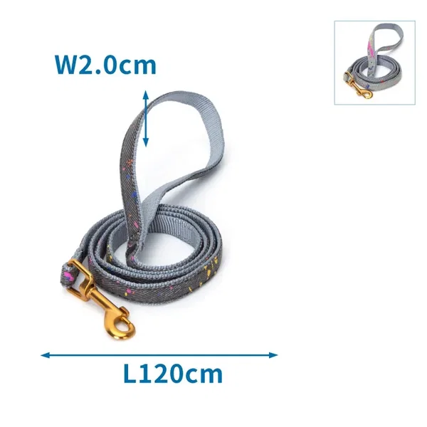 Smycz dla psa W2.0 długości 120 cm w kolorze szaro-czarnym zapewniająca wygodę i