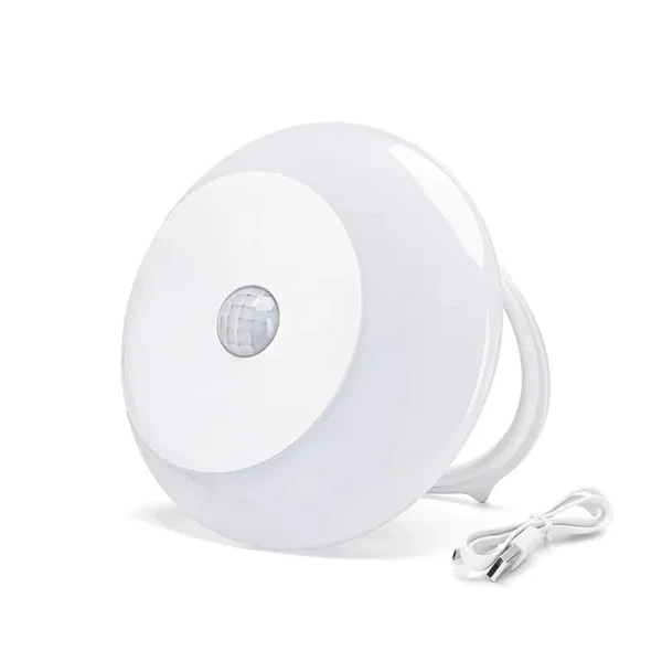 Akumulatorowa lampka nocna LED z czujnikiem ruchu 18 lm ładowana USB C wygodna w
