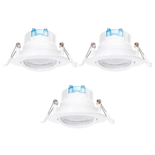 3 x okrągły panel podtynkowy LED 5 W 370 lm zimny Aigostar do biura