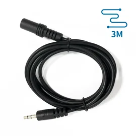 Kabel audio mini jack 3,5 mm męski-żeński 3 m czarny do wygodnego przesyłu dźwię