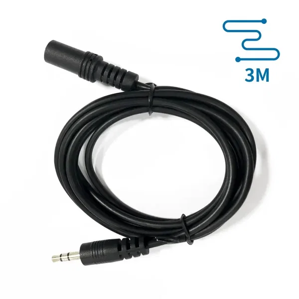 Kabel audio mini jack 3,5 mm męski-żeński 3 m czarny do wygodnego przesyłu dźwię