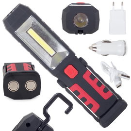 Lampa warsztatowa 3w1 LED COB z akumulatorem praktyczna i wygodna