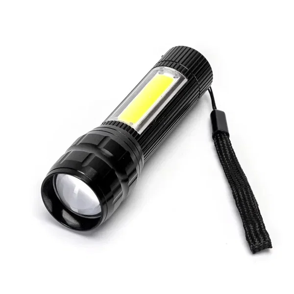 Mała latarka ładowalna USB Aigostar 273233954 z zoomem i bocznym światłem COB dl