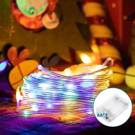 Lampki choinkowe drucikowe 100 LED multikolor na 3 baterie AA 10 m praktyczne i 