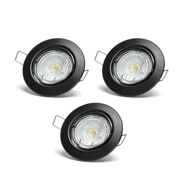 Aigostar reflektory LED 4,5 W 6500 K czarne 3 sztuki do mocnego światła