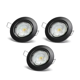 Reflektor LED 4,5 W 4000 K czarny 3 sztuki z regulowanym kątem świecenia do biur