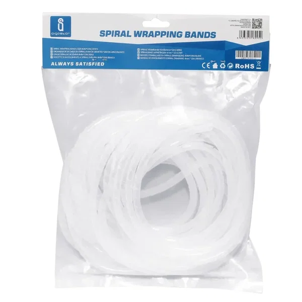 Biała spirala na przewody 6 mm x 10 m Aigostar dla wygodnej organizacji kabli