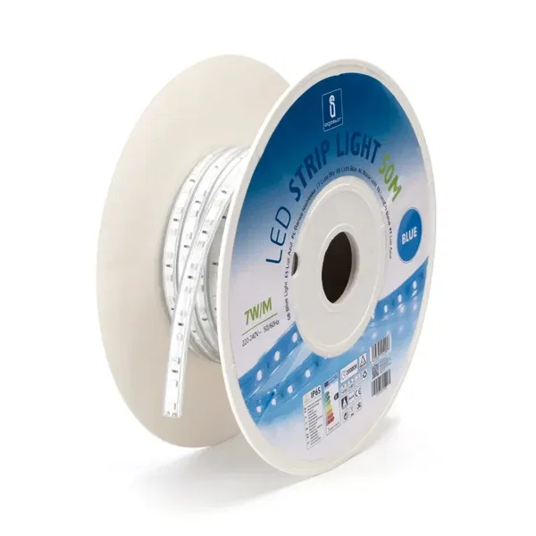 Taśma LED 50m 10mm 230V niebieska energooszczędna do efektów świetlnych