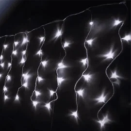 Lampki choinkowe sople 200 LED na 3 baterie AA 10 m zimne światło dla dekoracji