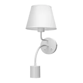 Metalowa lampa ścienna biała z trzonkiem E27 do eleganckiego oświetlenia domu