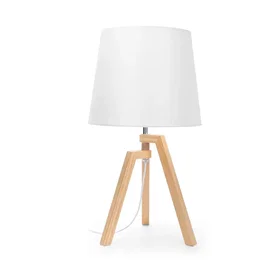 Drewniana lampa stołowa z trzonkiem E27 idealna do przytulnego wnętrza