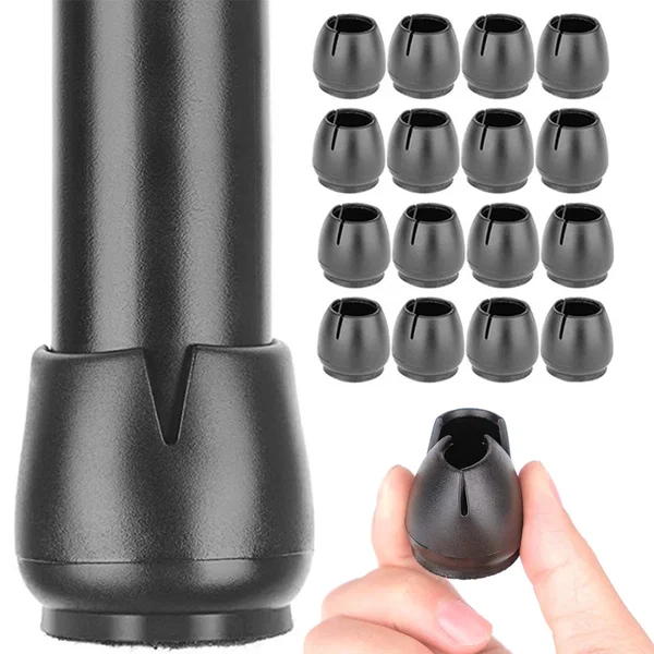 Nakładki na nogi krzesła filc 12-16mm czarne 16 sztuk
