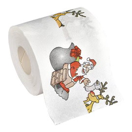 Świąteczny papier toaletowy z mikołajami o zabawnym wzorze dla wyjątkowego humor