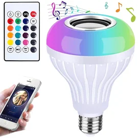 Żarówka LED RGB 3W E27 z głośnikiem Bluetooth i pilotem do efektów świetlnych