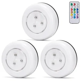 3 x lampka nocna RGB na baterie 3xAAA z pilotem Aigostar dla wygody użytkowania
