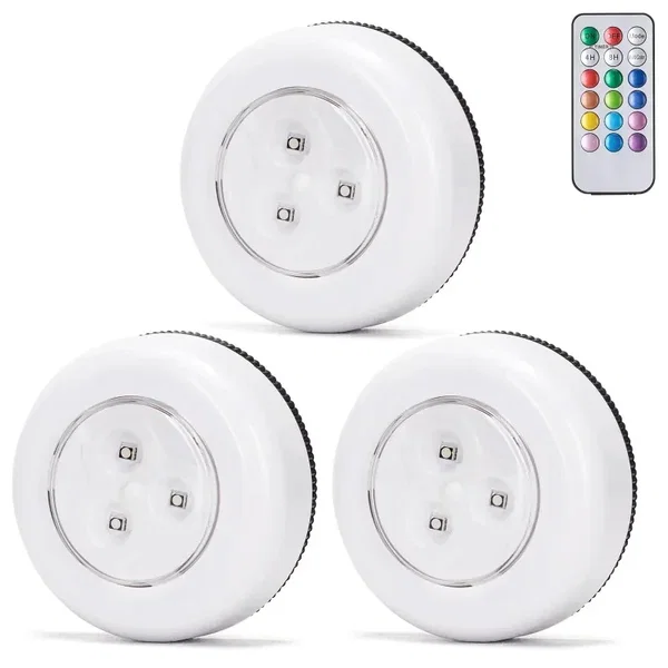 3 x lampka nocna RGB na baterie 3xAAA z pilotem Aigostar dla wygody użytkowania