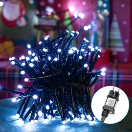 Niskonapięciowe lampki choinkowe 200 LED zimne 5m+3m do efektownego oświetlenia