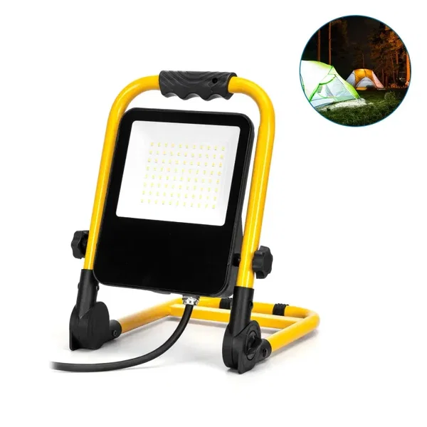 Przenośna lampa robocza halogenowa 50W 6500K z przewodem do warsztatu