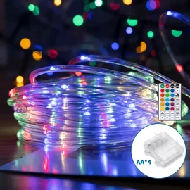 Wężyk świetlny 5m 50 LED RGB na baterie z pilotem 32-klawiszowym dla efektownej 