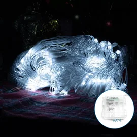 Lampki choinkowe 200 LED na 4 baterie AA 20 m zimne światło praktyczne i trwałe