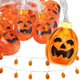 Lampki 10 led wiszące dynie halloween 200cm świecąca dekoracja ozdoba dynia - Po