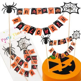 Dekoracja halloween na ciasto tort na babeczki piker topper girlanda papier - Cz