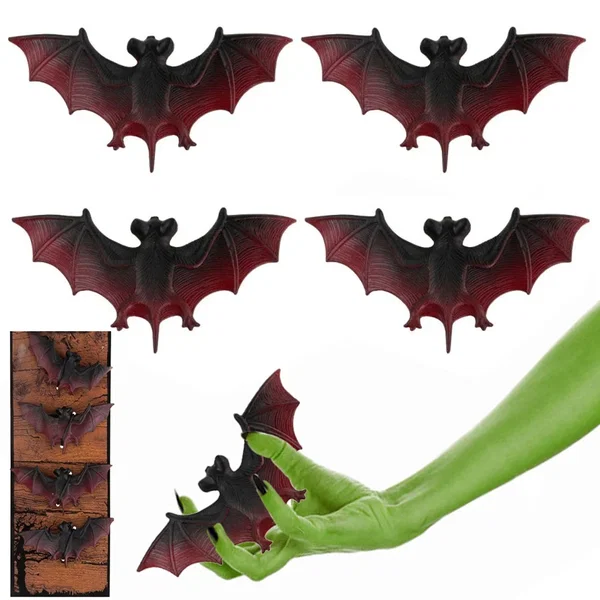 Nietoperz halloween dekoracja nietoperze zestaw 4 - Czarny